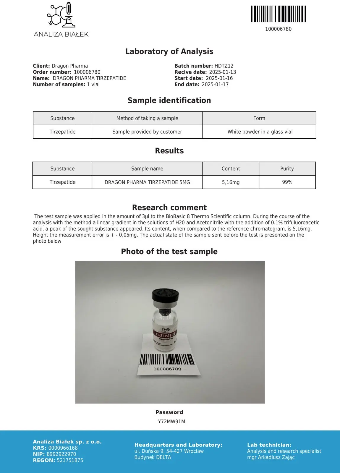 Dragon Pharma's Tirzepatide Dragon Pharma's Tirzepatide